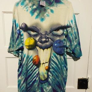 Vintage wild oats 1995 face all over print tee